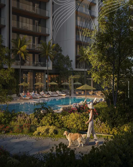 Aura Aerth Tower Elevation & swimming pool view